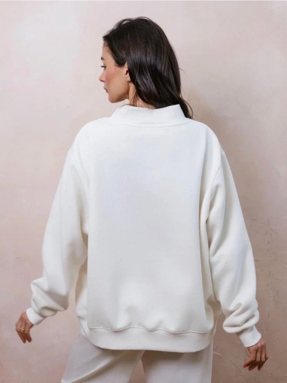 PARKE Sweatshirt Bridal Varsity Mockneck Pearl - Picture 5 of 5
